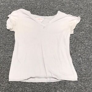 Pete & Greta/Johnny Was White Fitted Puff Sleeve Short Sleeve Tee